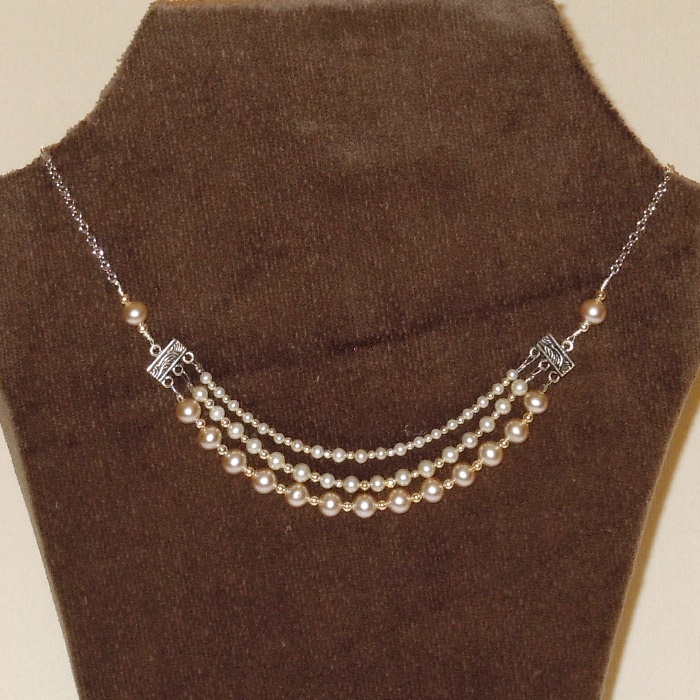 Vintage Pearl Triple Strand Necklace